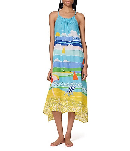 kate spade new york Summer Print Scoop Neck Swim Cover-Up Dress