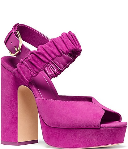 kate spade new york Sylvie Suede Square Toe Platform Sandals