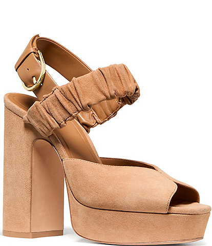 kate spade new york Sylvie Suede Square Toe Platform Sandals