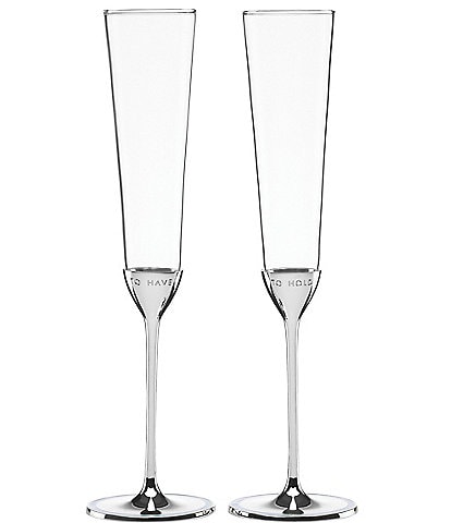 kate spade new york Take the Cake To Have & To Hold Wedding Toast Flute Pair