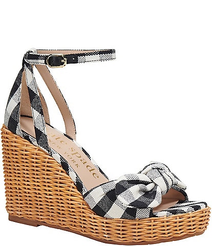 kate spade new york Tianna Bow Wicker Wedge Sandals