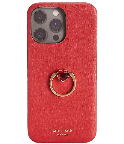 kate spade new york Red Heart Ring Stand Valentine's Day Novelty iPhone Case 14 Pro Max