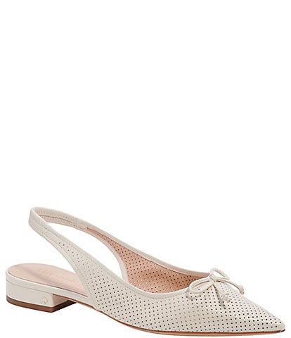 kate spade new york Veronica Perforated Leather Bow Slingback Flats