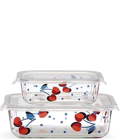 Kate Spade Vintage Cherry Dot Round Lunch Containers