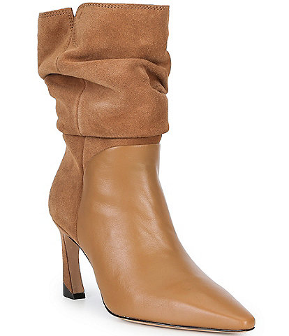kate spade new york Viv Slouchy Suede Leather Pointed Toe Mid Boots
