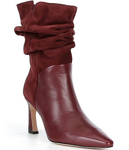 kate spade new york Viv Slouchy Suede Leather Pointed Toe Mid Boots