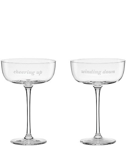 kate spade new york Winding Down & Cheering Up, Coupe Glasses, Set of 2