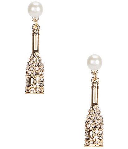 kate spade new york Winter Carnival Champagne Crystal Pearl Drop Earrings