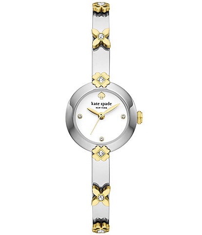 kate spade new york Women's Monroe Quartz Three Hand Two-Tone Stainless Steel Bangle Bracelet Watch