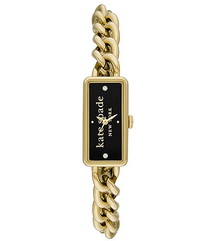 kate spade new york Women's Dainty Rosedale Analog Gold Stainless Steel Chain Link Bracelet Watch