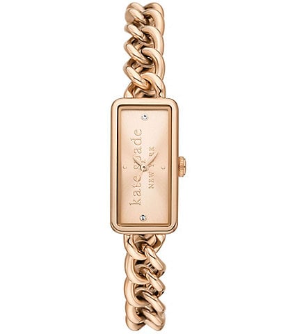 kate spade new york Women's Rosedale Three-Hand Rose Gold-Tone Stainless Steel Bracelet Watch