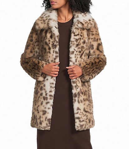 Katherine Kelly Faux Fur Cheetah Pattern Coat
