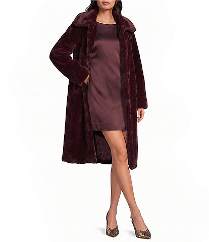 Katherine Kelly Faux Fur Snap Front Coat