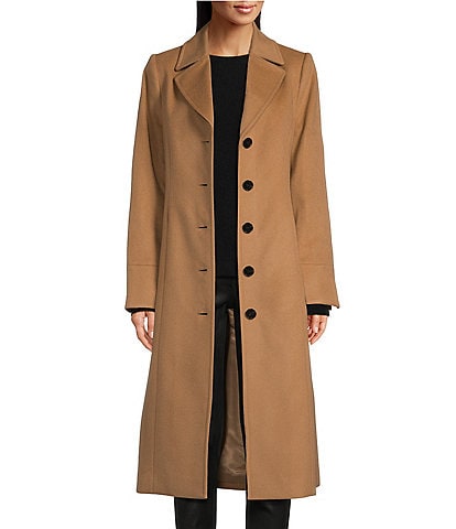 Katherine Kelly Pure Wool Classic Notch Collar Maxi Coat