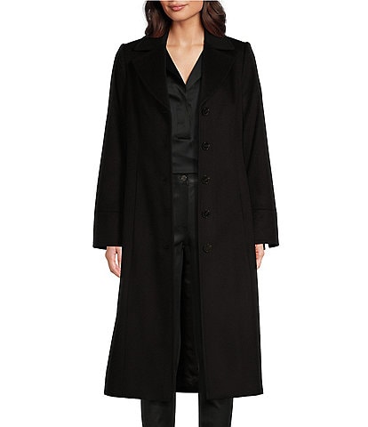 Katherine Kelly Pure Wool Classic Notch Collar Maxi Coat