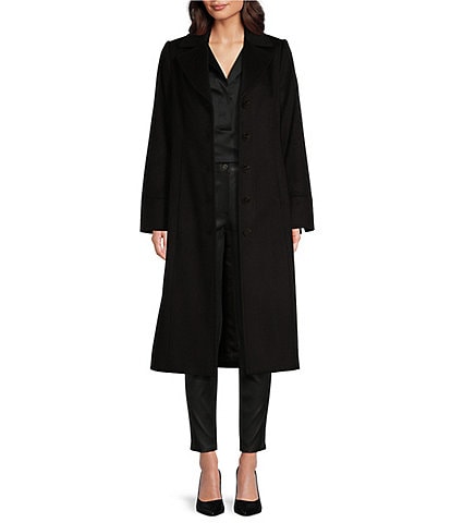 Katherine Kelly Pure Wool Classic Notch Collar Maxi Coat