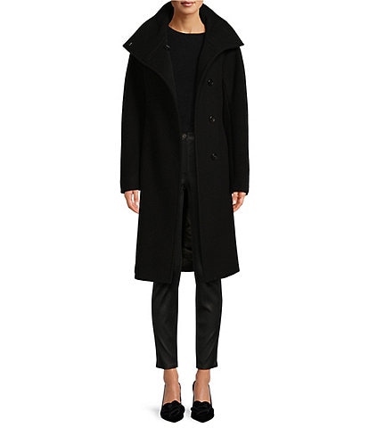 Katherine Kelly Pure Wool Funnel Neck Coat