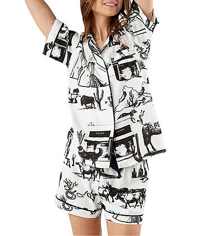 Katie Kime Marfa Toile Woven Shorty Pajama Set