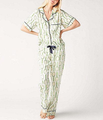 Katie Kime Tennis Time Woven Pajama Pant Set