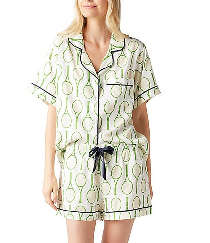 Katie Kime Tennis Time Woven Shorty Pajama Set