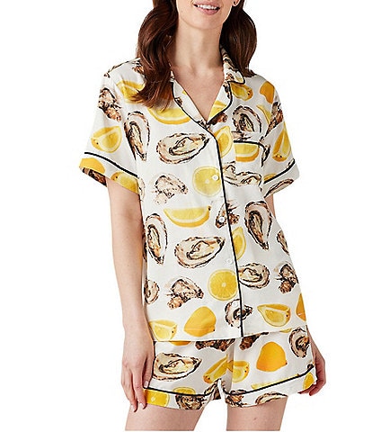 Katie Kime World Is Your Oyster Woven Shorty Pajama Set