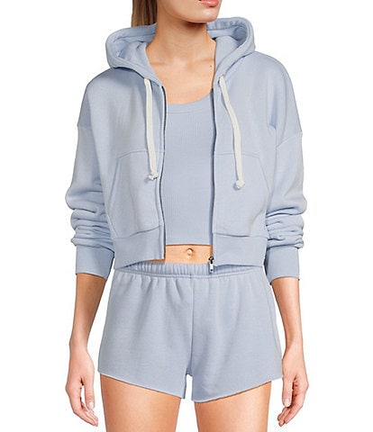KatieJNYC Dylan Crop Zip Up Hoodie