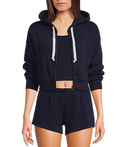 KatieJNYC Dylan Crop Zip Up Hoodie