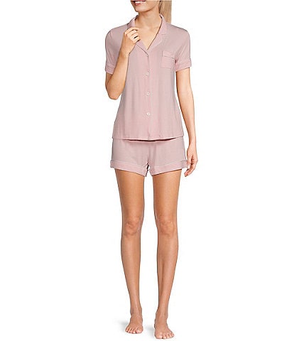 KatieJNYC Short Sleeve Button Front Lynn Lounge Short Set
