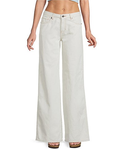 KatieJNYC Solid Wide Leg Chicago Denim Jeans