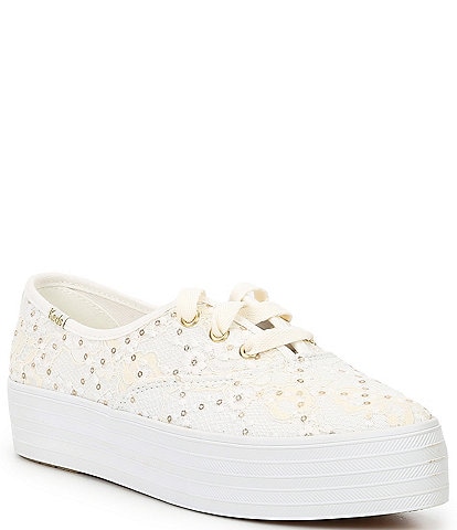 Keds Celebrations Collection Point Lace Sequin Platform Sneakers