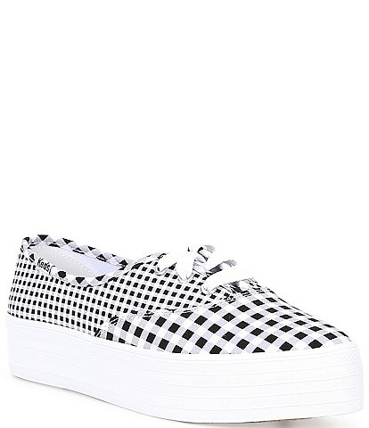 Keds Point Gingham Print Lace Up Sneakers