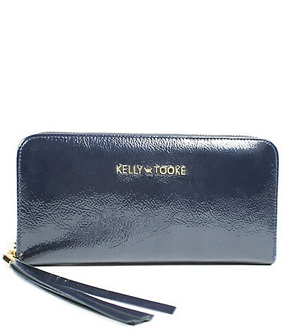 Kelly-Tooke Large Patent Navy Leather Wallet