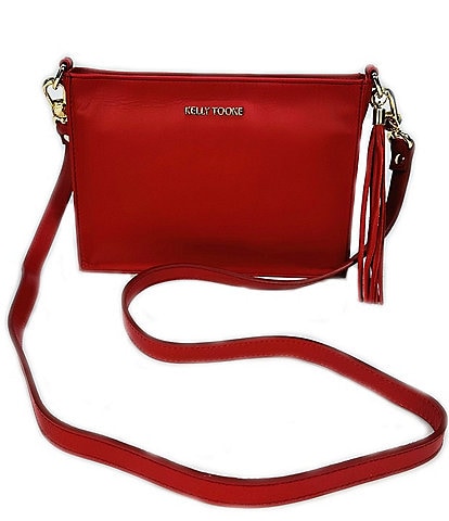 Kelly-Tooke Leather Tassel Crossbody Clutch Bag