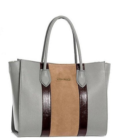 Kelly-Tooke Natalie Tricolor Stripe Leather Satchel Bag