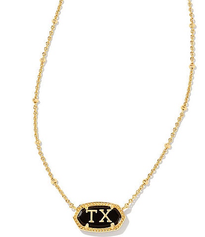 Kendra Scott 14K Elisa Texas Gold Short Pendant State Necklace