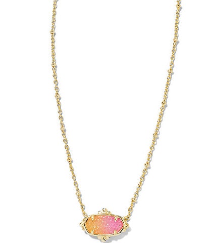 Kendra Scott Elisa Petal Framed Gold Short Pendant Necklace
