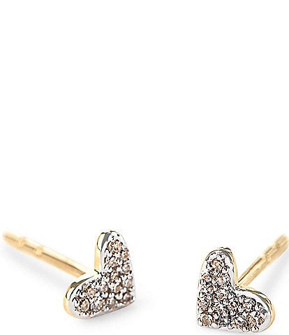 Kendra Scott 14k Yellow Gold Heart Stud Earrings