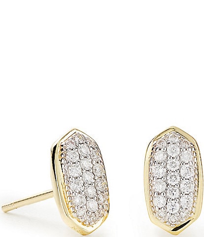Kendra Scott Amelee Earrings In Pave Diamond And 14K Gold