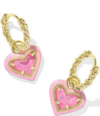 Kendra Scott Ari Heart Enamel Frame Huggie Drop Earrings