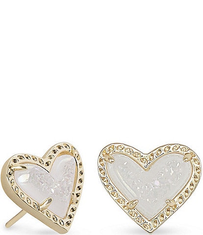 Kendra Scott Ari Heart Gold Stud Earrings