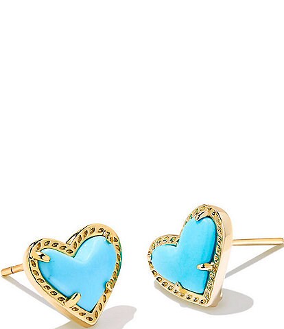Kendra Scott Ari Heart Gold Stud Earrings