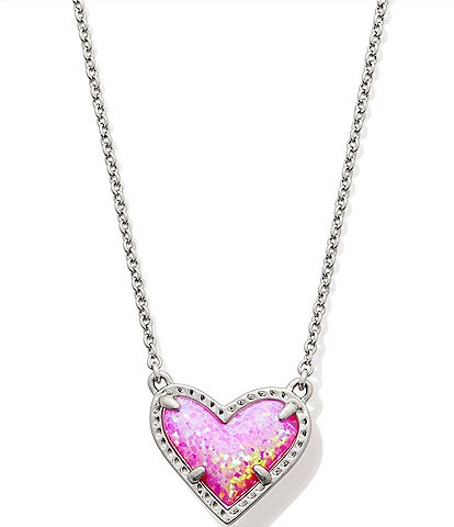Kendra Scott Ari Heart Genuine Stone Pendant Necklace