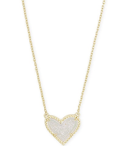 Kendra Scott Ari Drusy Heart Short Pendant Necklace