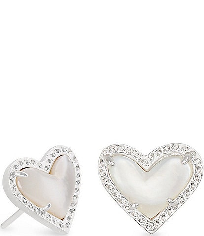 Kendra Scott Ari Heart Silver Stud Earrings