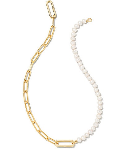 Kendra Scott Ashton Half Chain Half Pearl Necklace