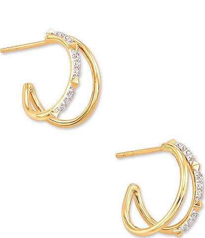 Kendra Scott Astrid 14k Yellow Gold Split Crystal Hoop Earrings