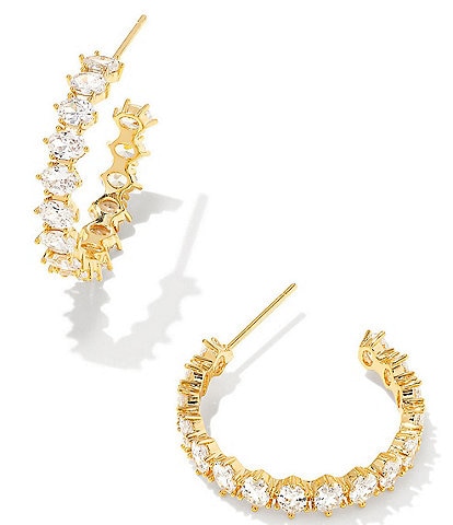 Kendra Scott Cailin Crystal Gold Hoop Earrings