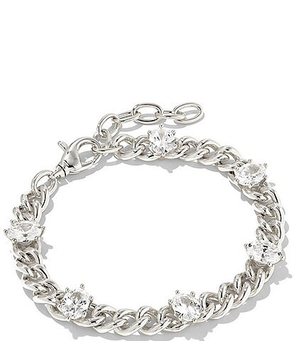 Kendra Scott Cailin Crystal Silver Chain Bracelet