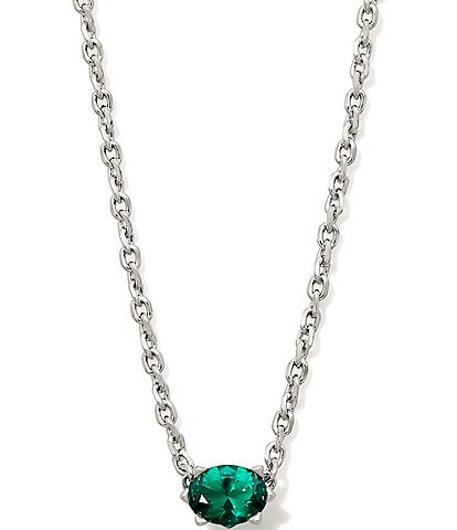 Kendra Scott Cailin Crystal Silver Short Pendant Necklace