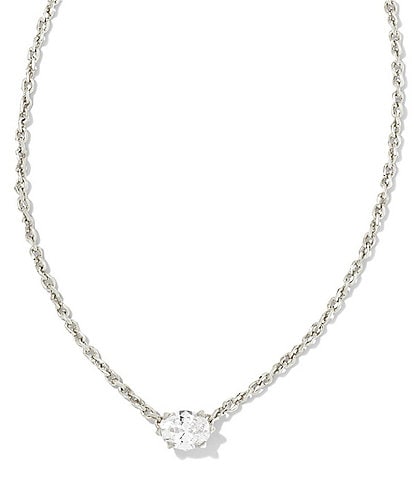 Kendra Scott Cailin Silver Crystal Short Pendant Necklace
